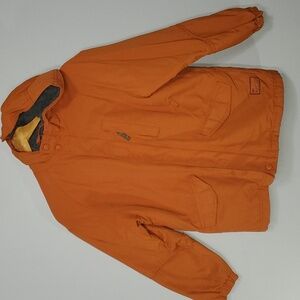 Gap jacket boys size large ( 10 ) orange grey green blue zippered pockets